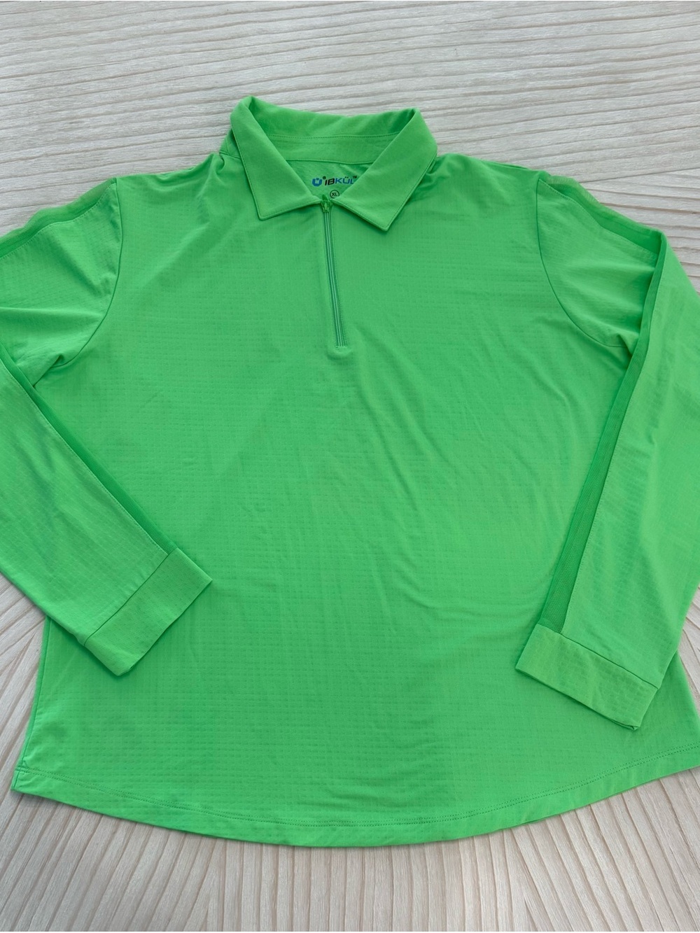 IBKUL Women's Long Sleeve Polo - Bright Green